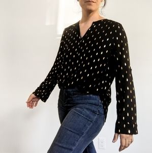 Sarkise Single Button Blouse with Gold Details